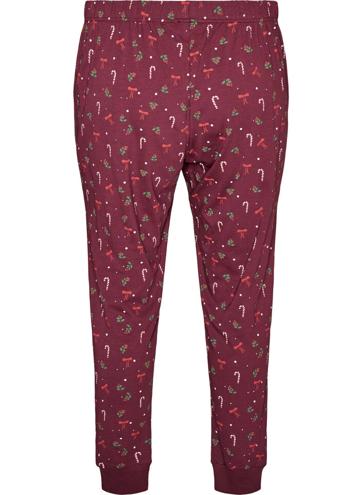 Bedruckte Pyjamahose, Dunkles Bordeaux, Packshot image number 1