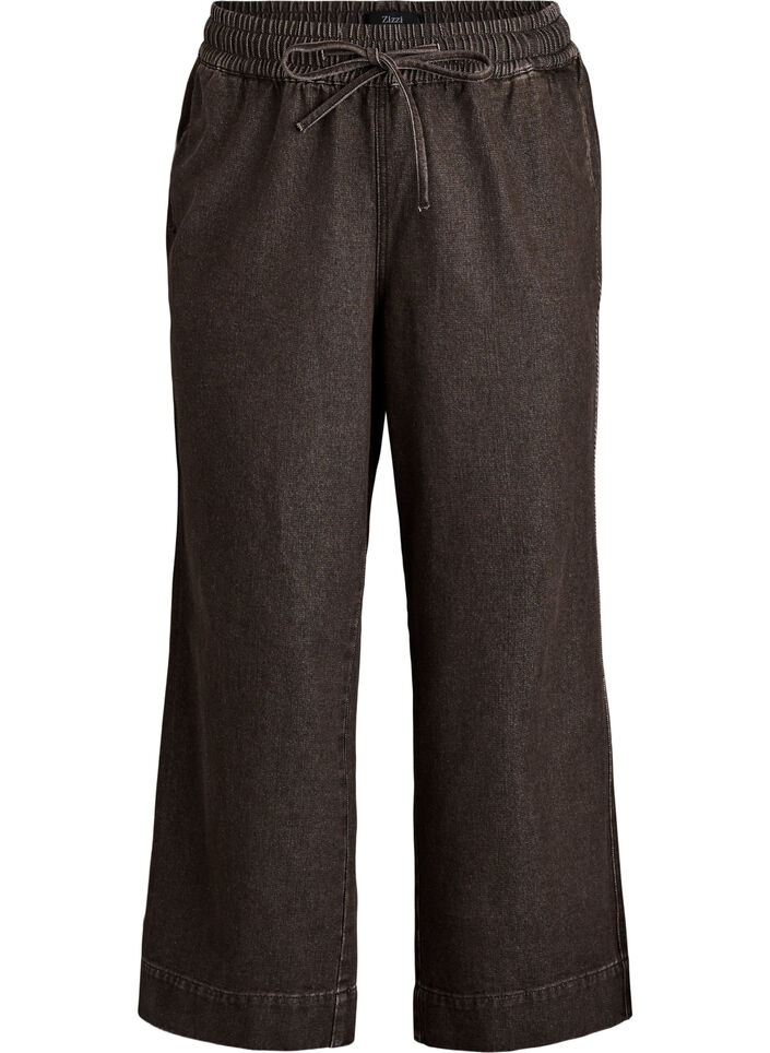 Jeans mit weitem Bein und Streifen, Blau, Packshot image number 0