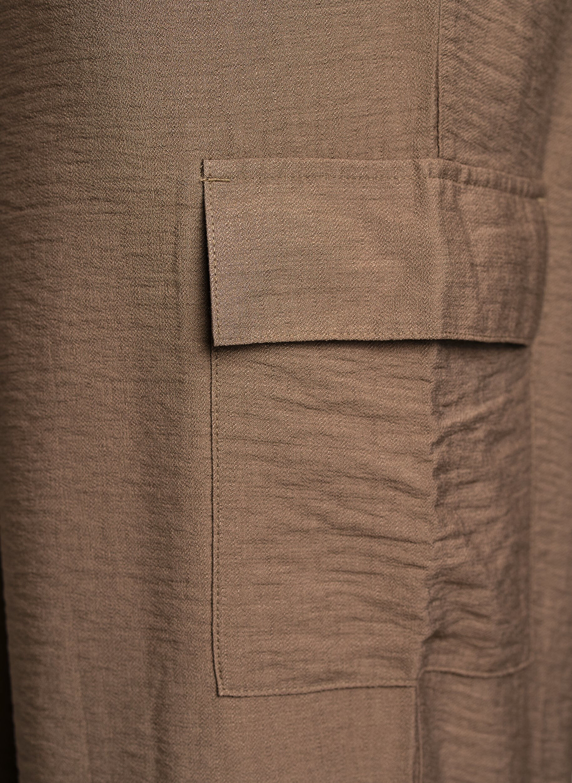 Zizzi Cargohose mit hoher Taille, Beige, Packshot image number 3