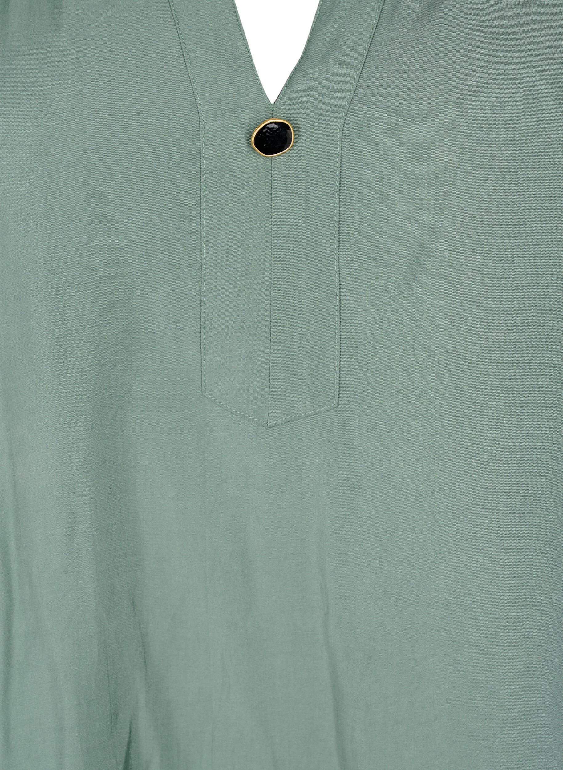 Zizzi Visa-Tunic mit 3/4 Pantoletten, Duck Green, Packshot image number 2