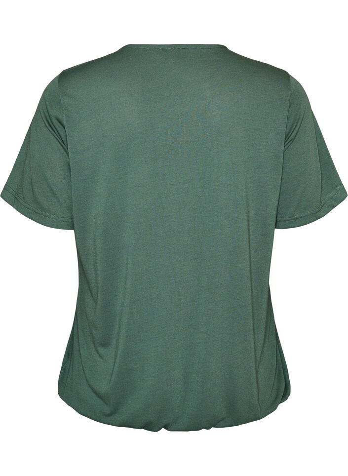 Bluse mit Spitzeneinsatz und Ballon&auml;rmeln, Gr&uuml;n, Packshot image number 1