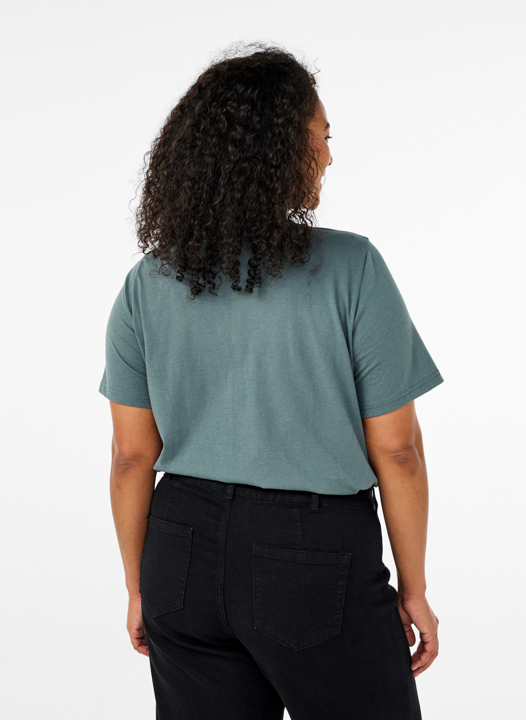 Zizzi FLASH - T-Shirt mit Print, Gr&uuml;n, Model image number 2