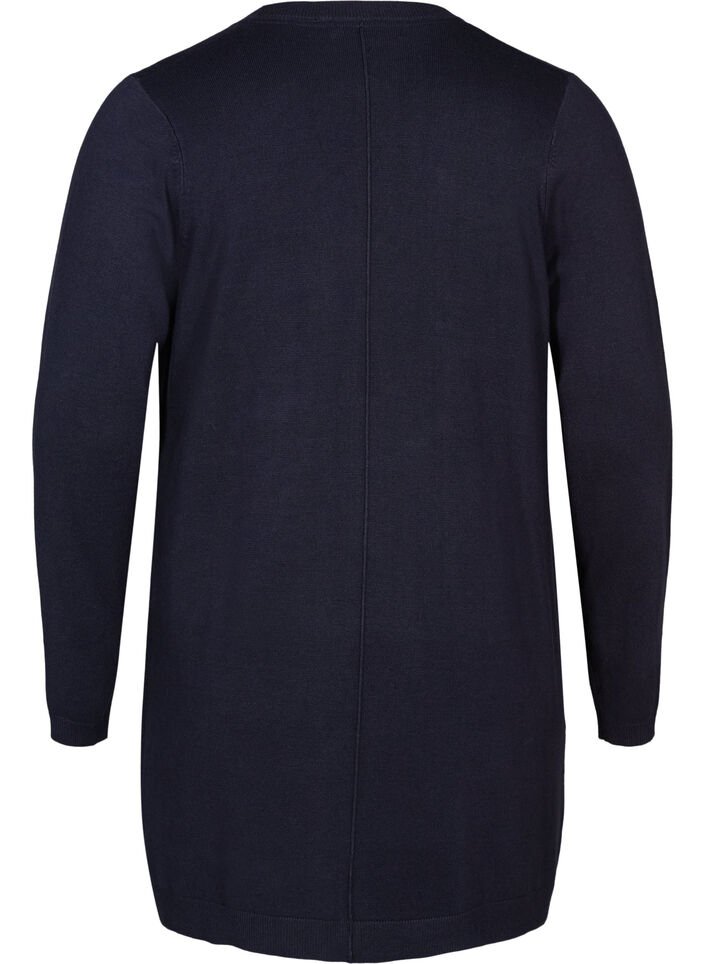 Lange Strickjacke aus einer Viskosemischung, Blau, Packshot image number 1