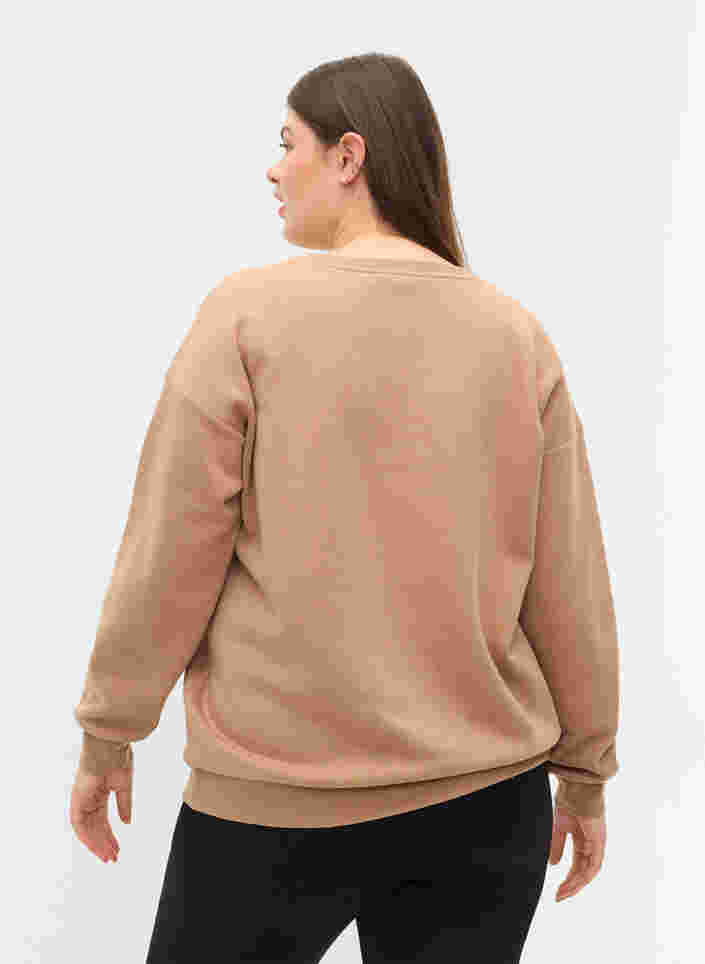 Sweatshirt mit sportlichem Aufdruck, Tannin, Model image number 1