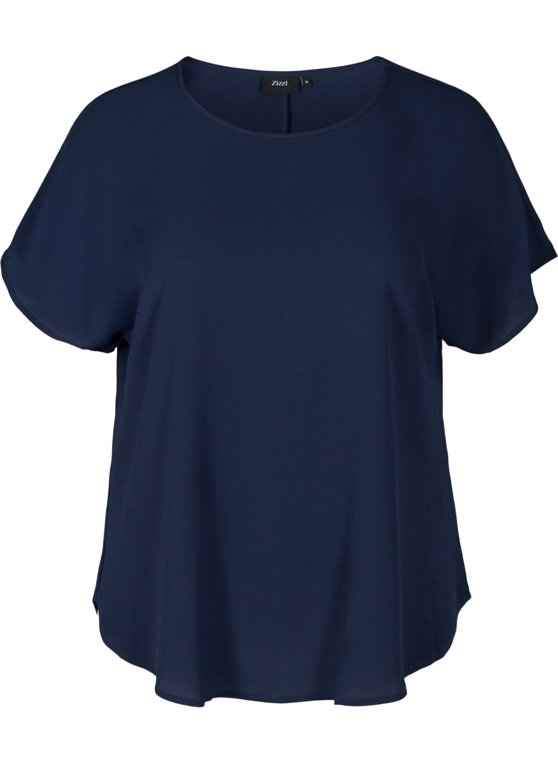 Bluse mit kurzen &Auml;rmeln und Rundhalsausschnitt
