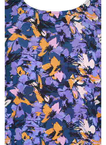Geblümte Viskosebluse mit Smock, Purple Flower AOP, Packshot image number 2