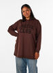 Hoodie mit Textmotiv aus Frottee, Braun, Model image number 0