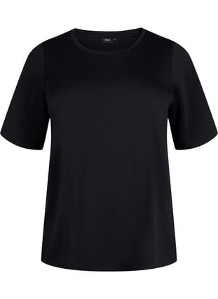 T-Shirt aus Modalgemisch, Black, Packshot image number 0