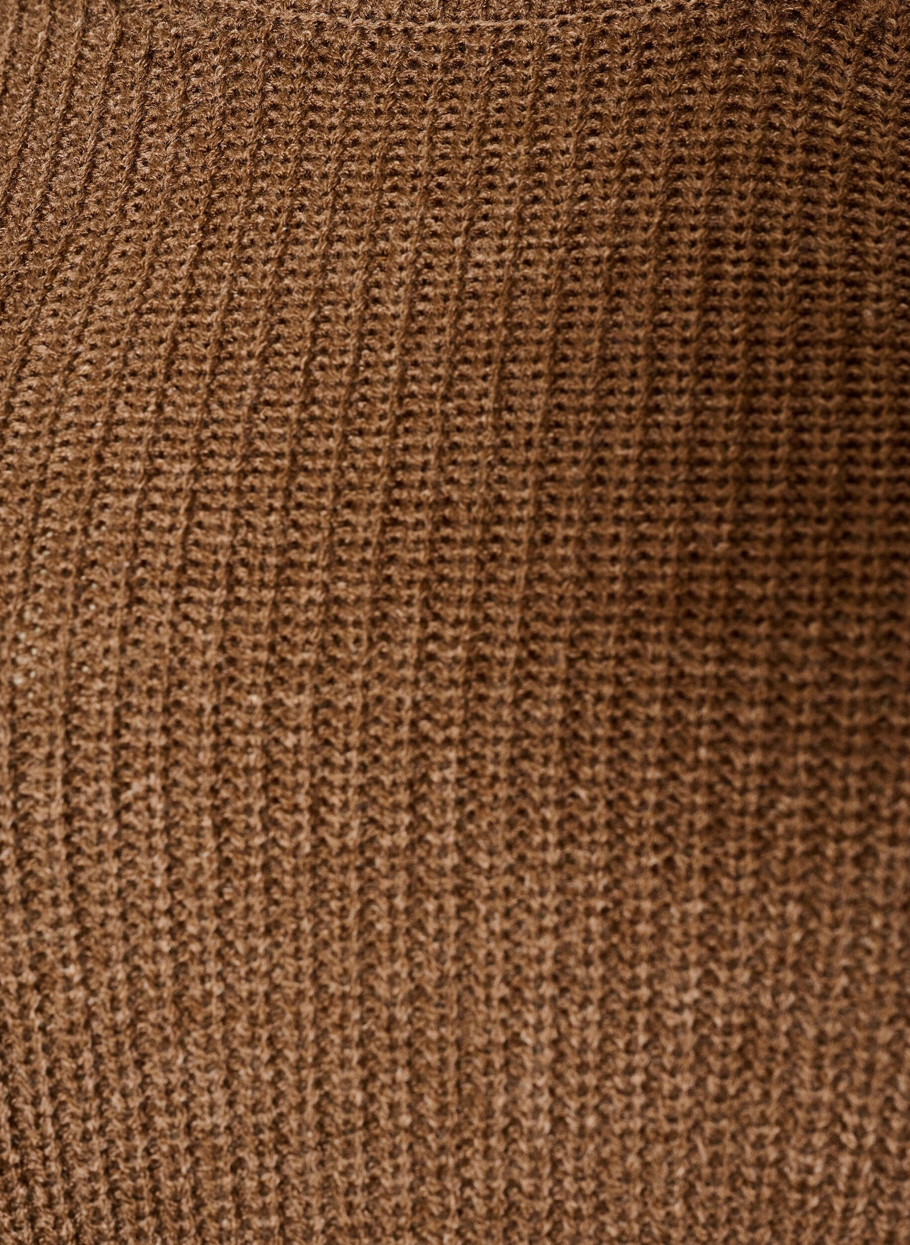 ZizziStrickbluse mit Rippstruktur und Knopfdetails, Braun, Packshot image number 2