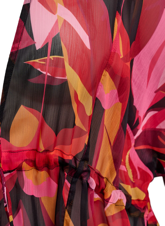 Strand-Kimono mit Druck, Rot, Packshot image number 2