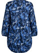 Kurzes Baumwollkleid mit Gummisaum und langen &Auml;rmeln, Blau, Packshot image number 1