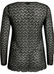 Transparente Bluse aus Spitze mit langen &Auml;rmeln, Schwarz, Packshot image number 1