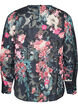 Gebl&uuml;mte Bluse mit Webstruktur, Schwarz, Packshot image number 1