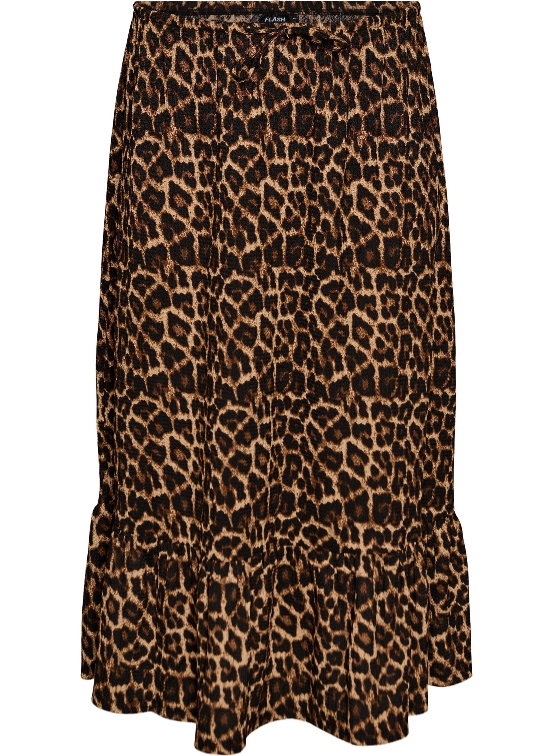 Zizzi Langer Rock mit Bindeg&uuml;rtel und R&uuml;schensaum, Schwarz, Packshot image number 0