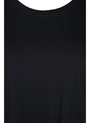 Meliertes T-Shirt mit kurzen Ärmeln, Black, Packshot image number 2