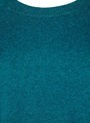 Gestricker Pullover in melierter Optik mit Knopfdetails, Deep Lake Mel., Packshot image number 2