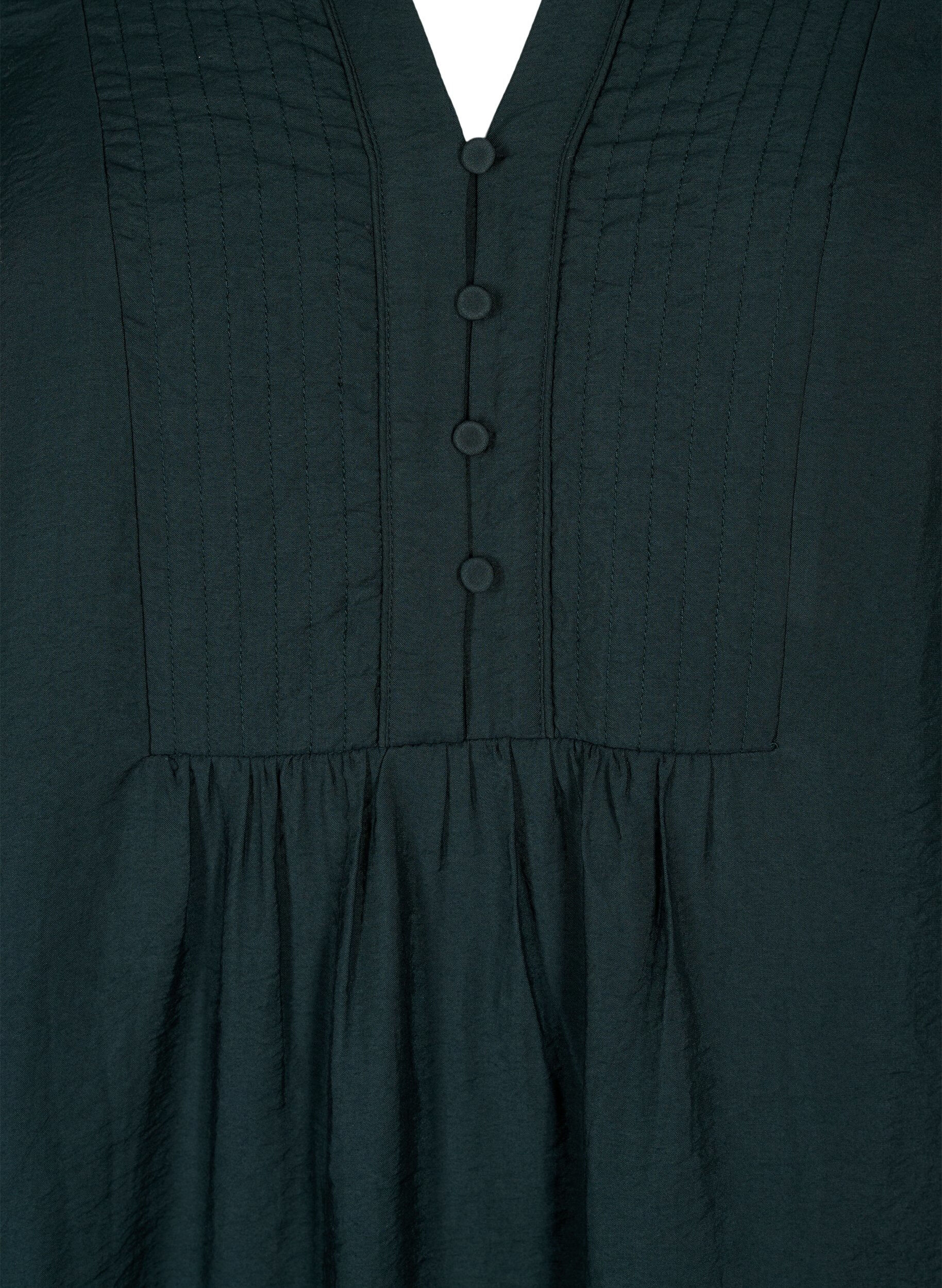 Zizzi Kurzes Kleid mit Ziern&auml;hten und Kn&ouml;pfen, Scarab, Packshot image number 2