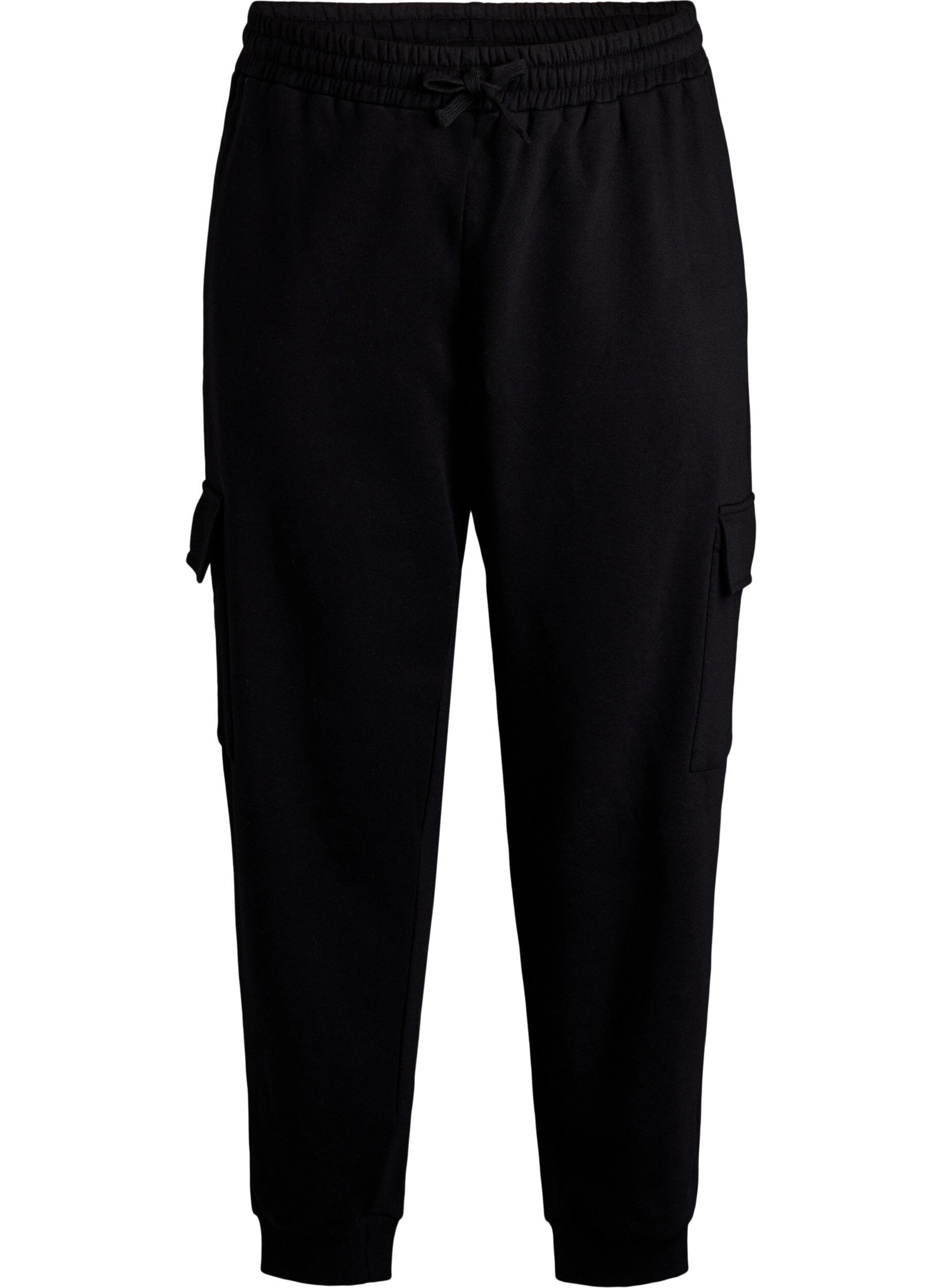 Zizzi Cargohose aus weichem Sweat-Material, Black, Packshot image number 0