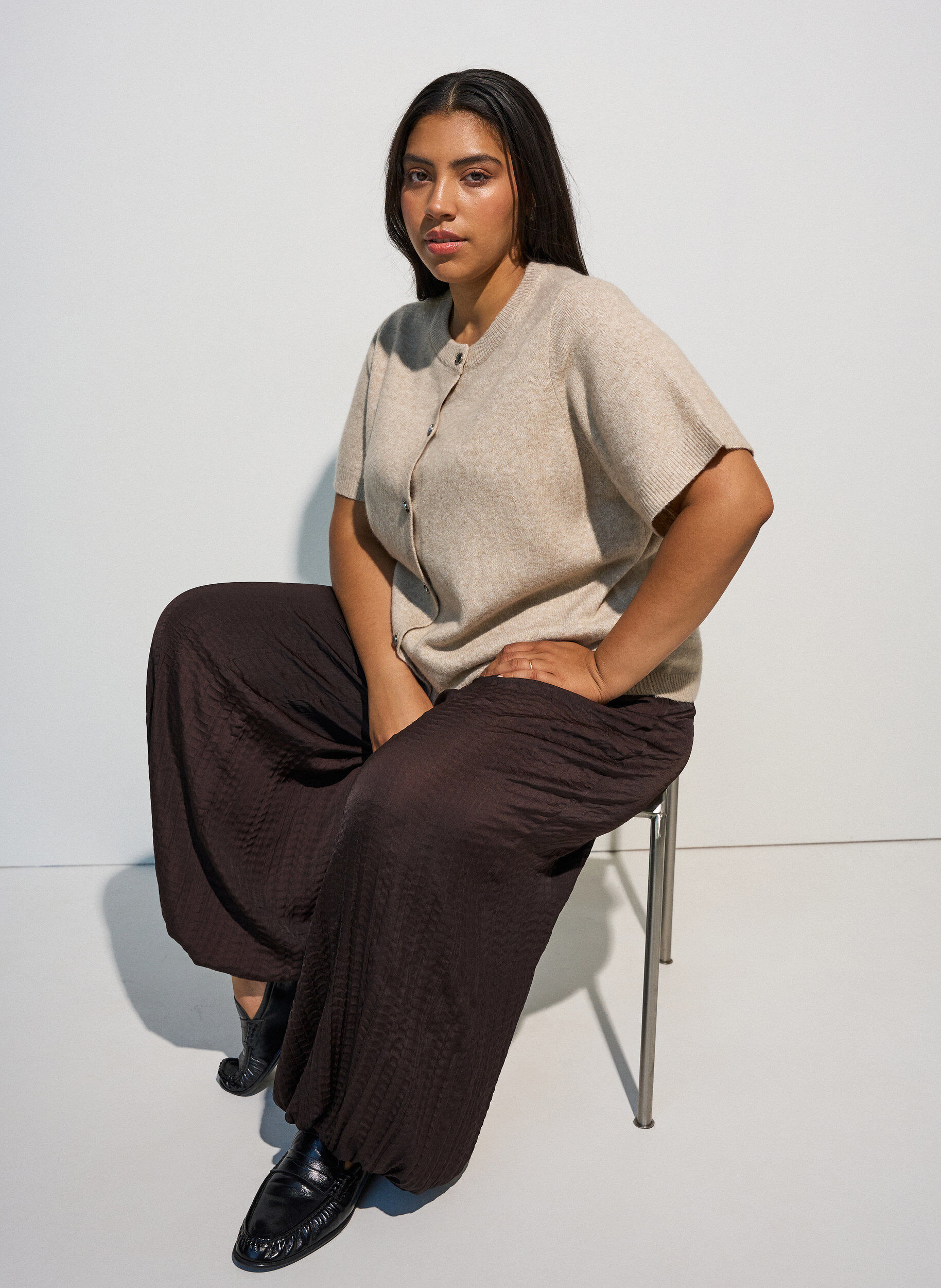 Strickjacke mit kurzen &Auml;rmeln