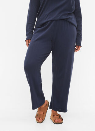 Pyjamahose aus Baumwolle mit Muster, Navy Blazer, Model image number 2