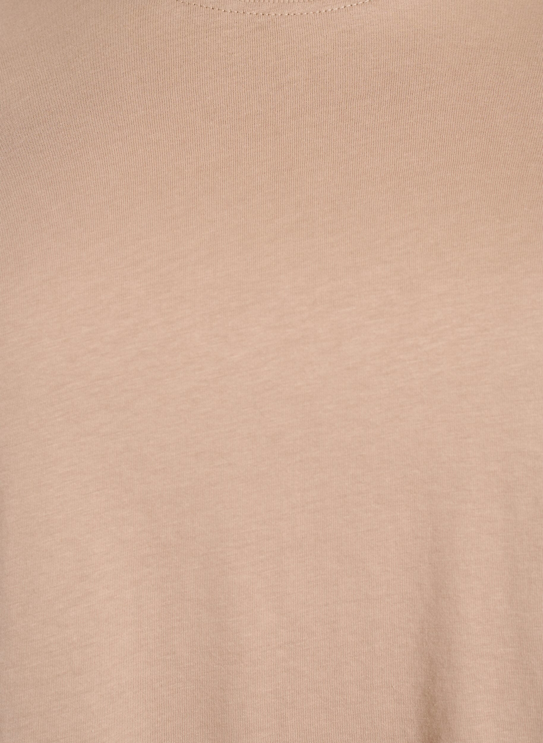 Zizzi Basic-T-Shirt aus Baumwolle mit Rundhalsausschnitt, Beige, Packshot image number 2
