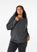 Melange-Pullover mit Rundhalsausschnitt, Dark Grey Black Mel., Model image number 0