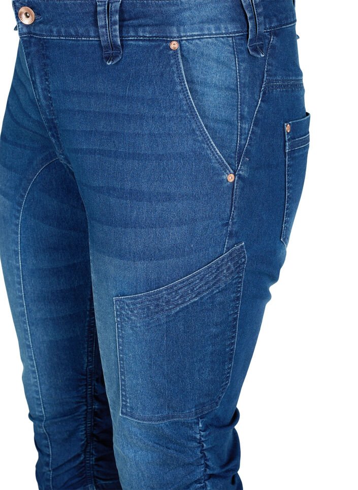 Slim Fit Capri-Jeans mit Taschen, Blau, Packshot image number 2