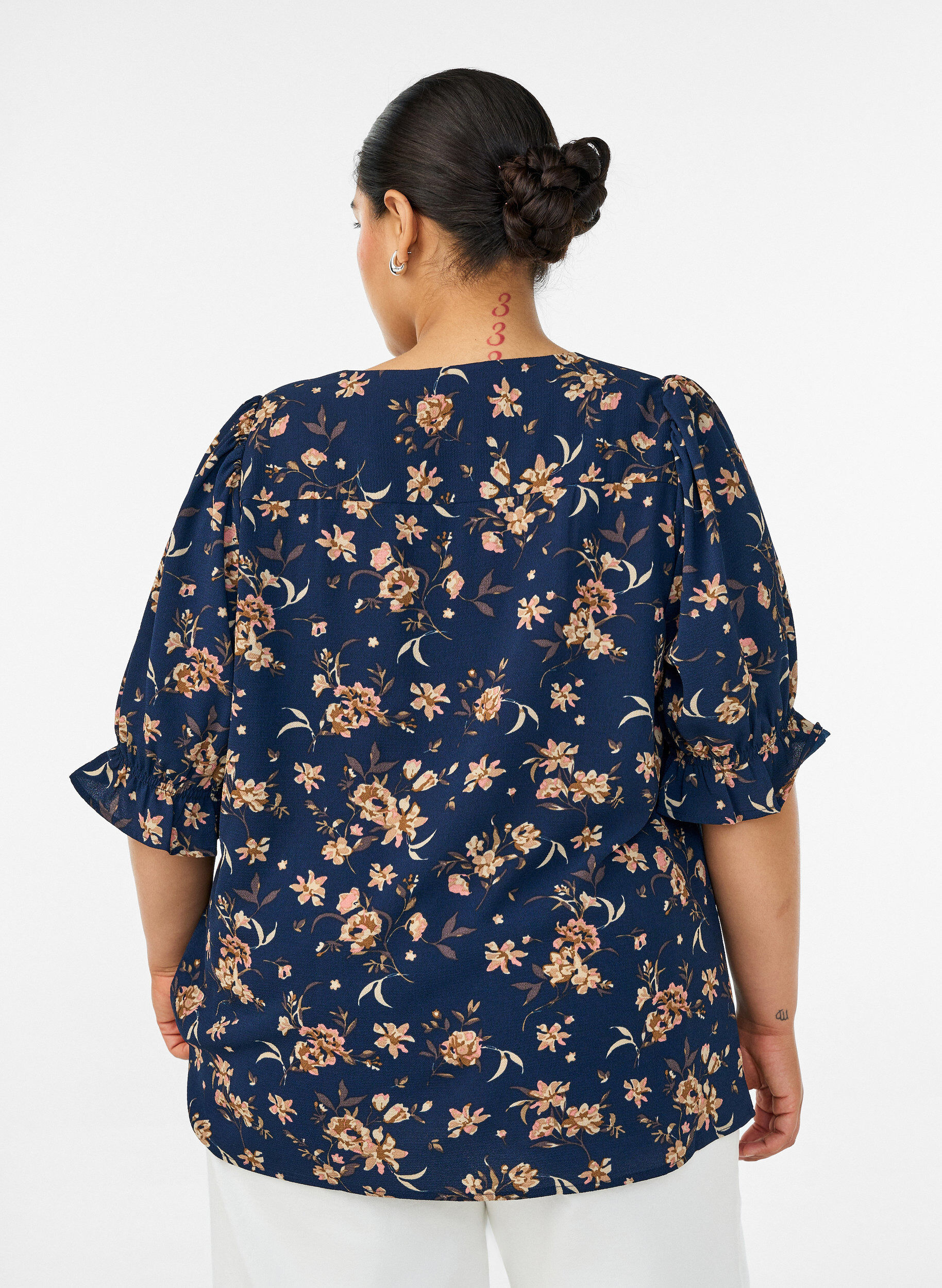 ZizziHemdbluse mit 1/2-&Auml;rmeln, Blau, Model image number 2