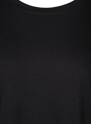 Bluse mit Schnüren in Rippqualität, Black, Packshot image number 2