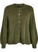 Strickjacke aus weichem Strick mit goldfarbenen Kn&ouml;pfen, Gr&uuml;n, Packshot image number 0