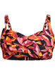 Wattierter Bikini-Oberteil mit Print, Rot, Packshot image number 0