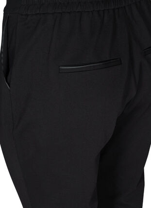 Cropped einfarbige Hose, Black, Packshot image number 3