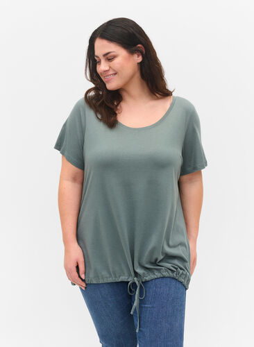 T-Shirt mit verstellbarem Saum, Balsam Green, Model image number 0
