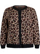 Cardigan mit Leopardenmuster und Kontrastbesatz, Schwarz, Packshot image number 0