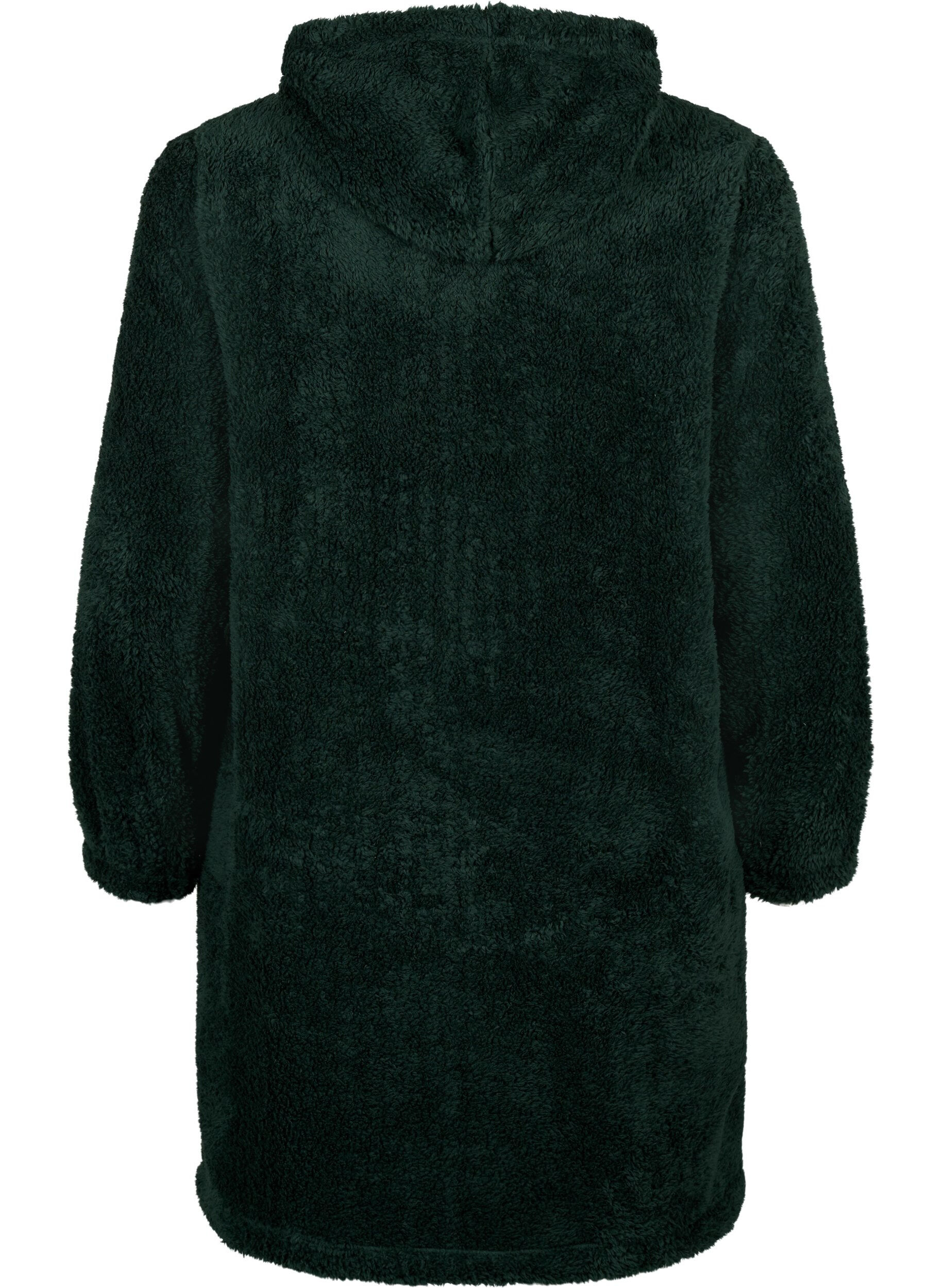 Zizzi Teddykleid mit Kapuze, Scarab, Packshot image number 1