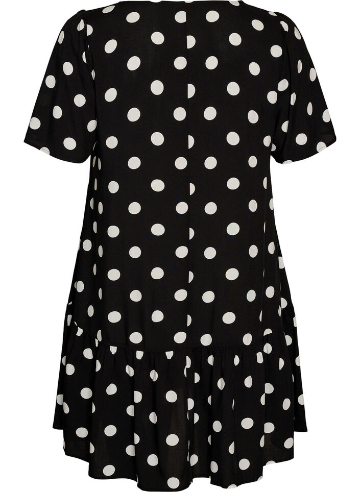 Kleid aus Viskose mit Schnittlinie, Schwarz, Packshot image number 1