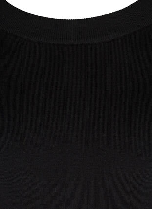 Strickbluse aus Viskose mit drapierten Ärmeln, Black, Packshot image number 2