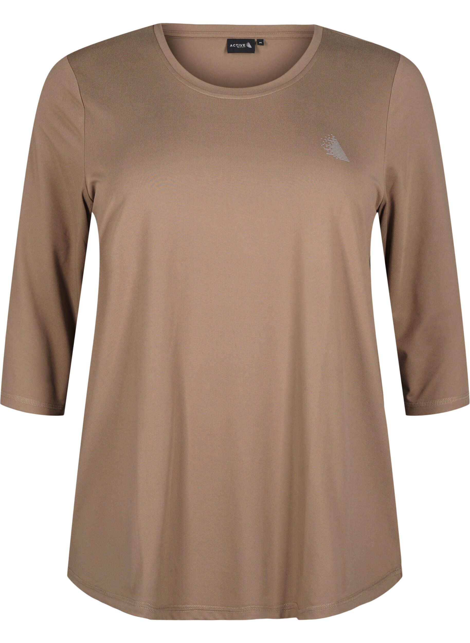 Zizzi Trainingsshirt mit 3/4-&Auml;rmeln, Beige, Packshot image number 0