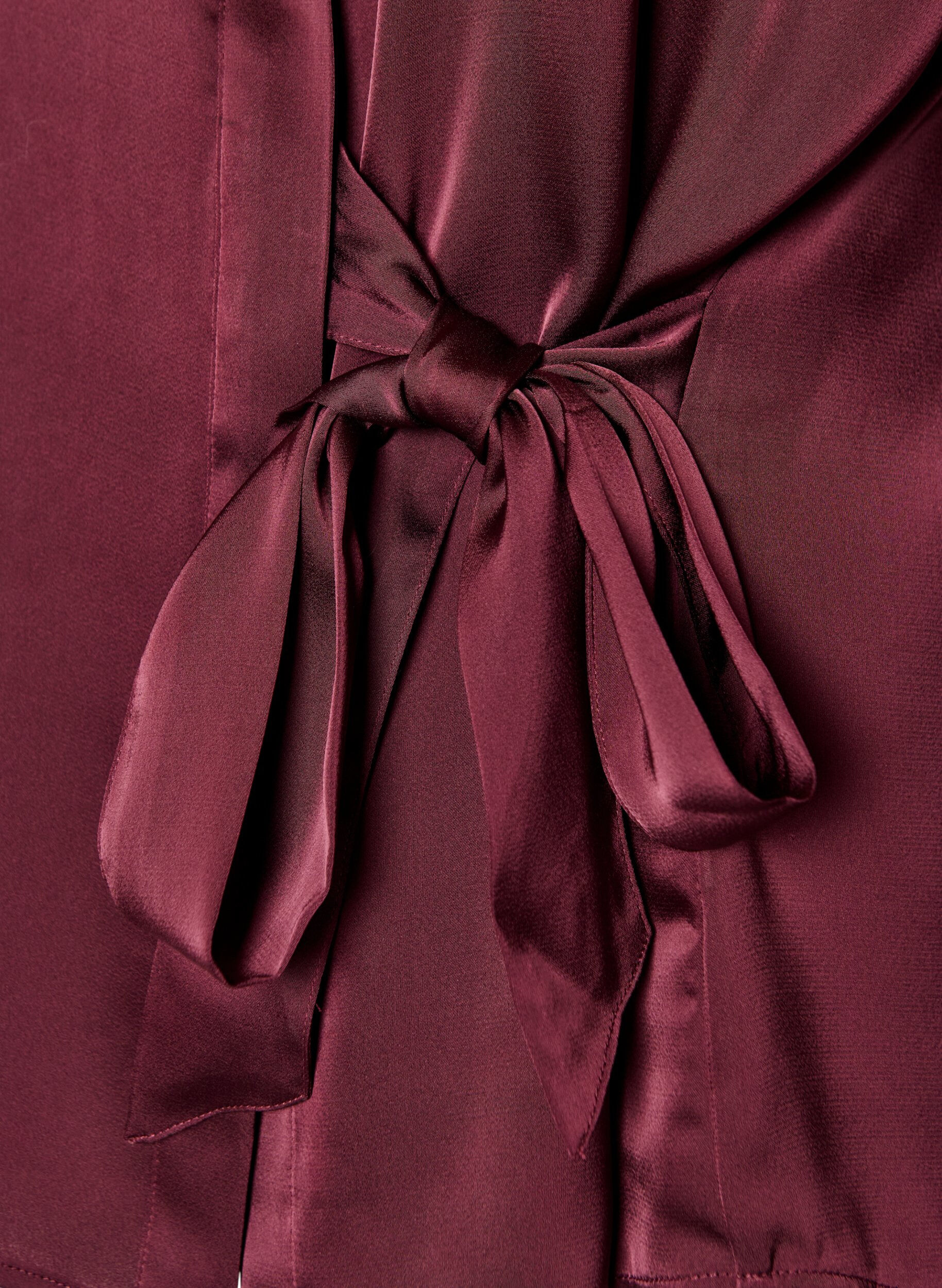 ZizziBluse mit Satin-Optik und Wickeloptik, Rot, Packshot image number 3