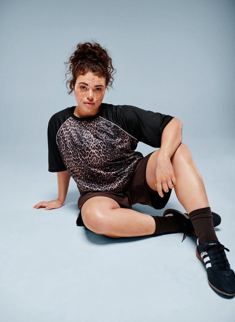 Trainingsshorts mit Innenhose und Handytasche, Braun, Image image number 0