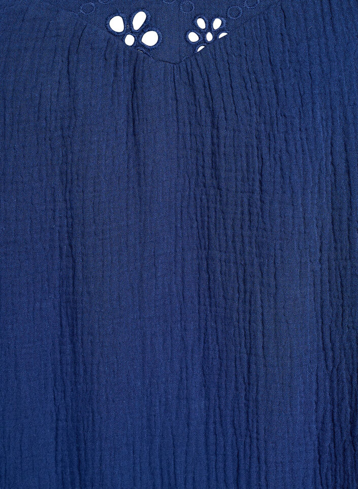 Bluse aus Baumwoll-Musselin mit Broderie Anglaise und 1/2-&Auml;rmeln, Blau, Packshot image number 2