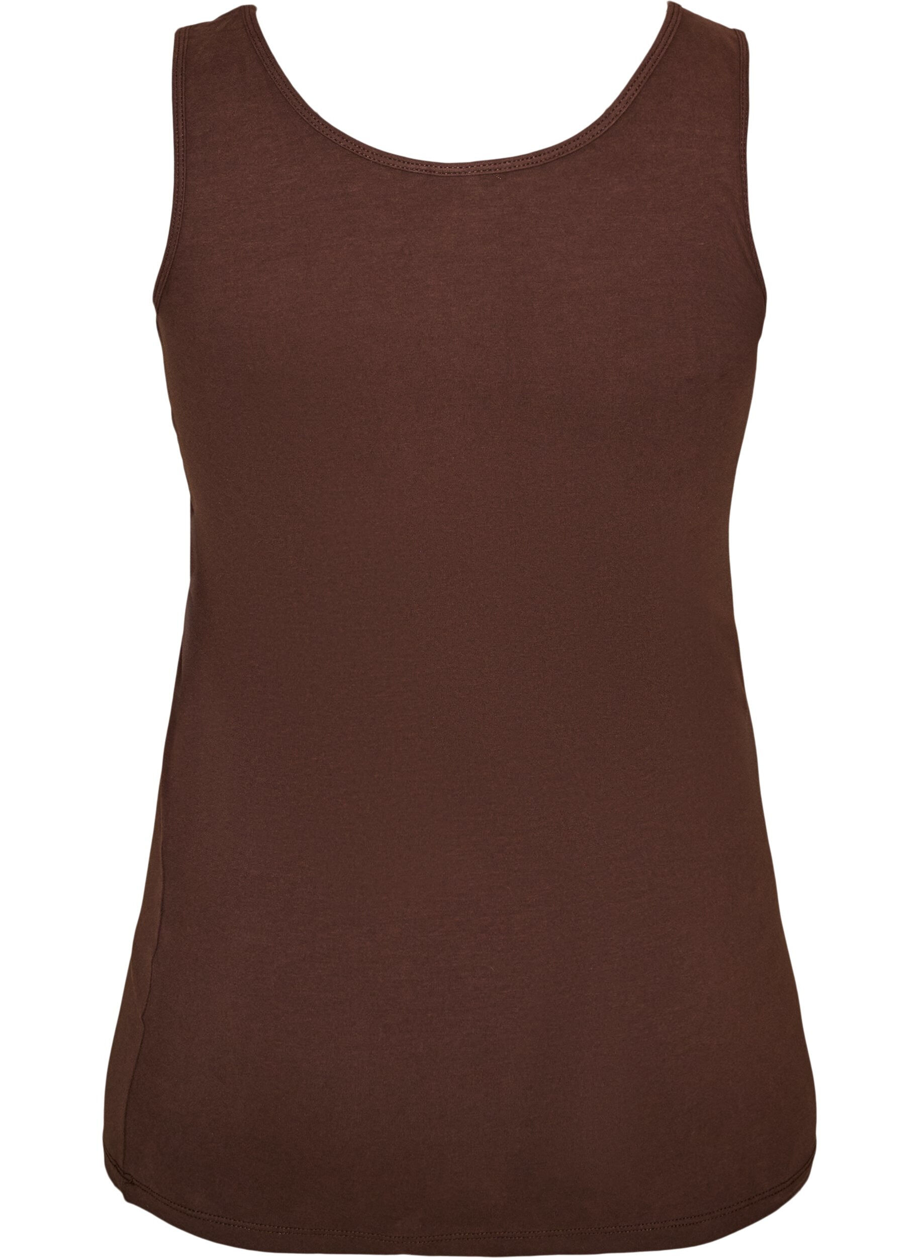ZizziEinfarbiges Basic Top aus Baumwolle, Braun, Packshot image number 1