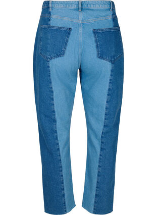 Cropped Vera jeans mit Colorblock, Blue denim, Packshot image number 1