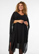 Kurzes Chiffonkleid mit V-Ausschnitt, Schwarz, Model image number 2