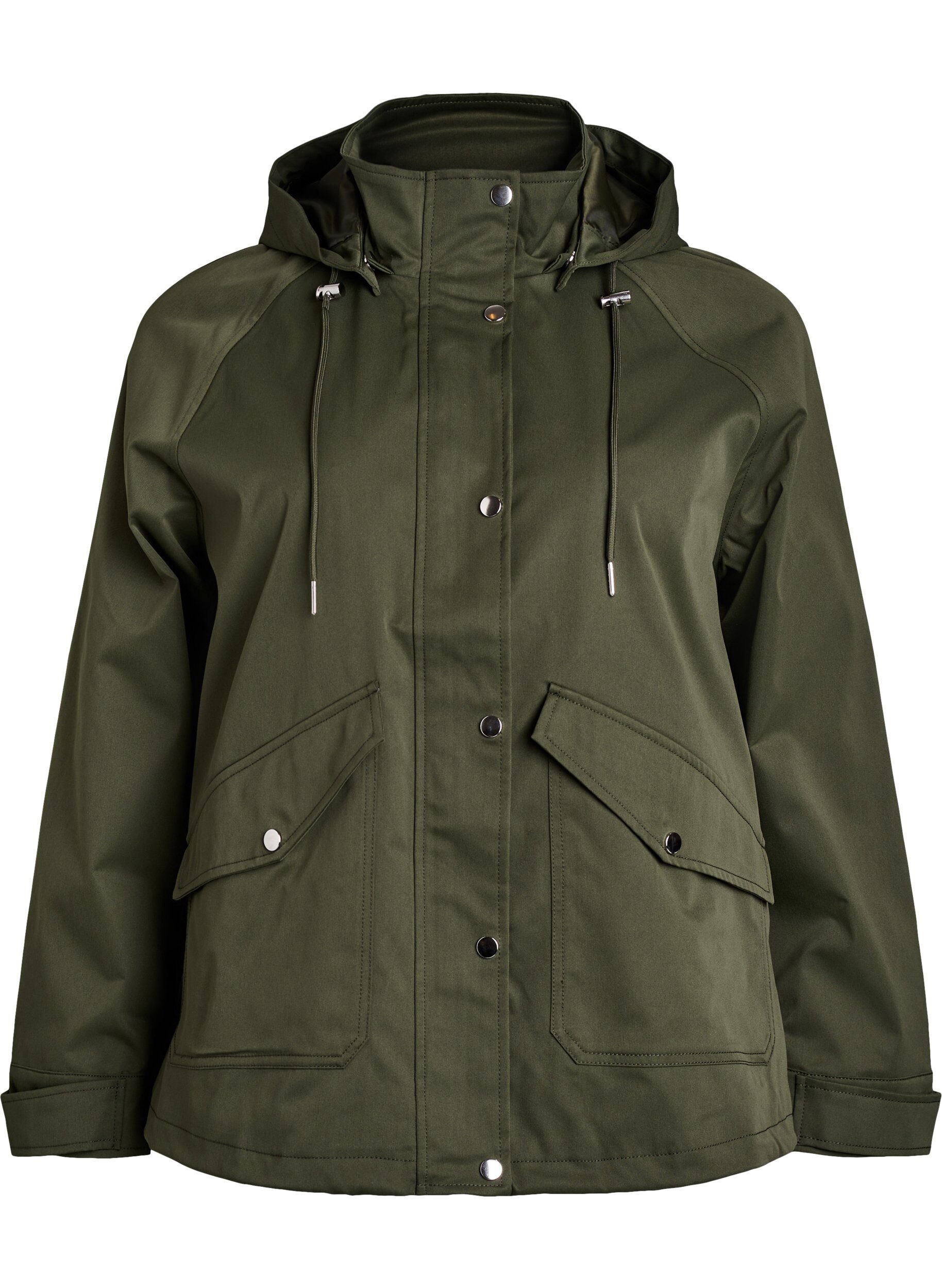 Kurze Fr&uuml;hlingsjacke mit abnehmbarer Kapuze