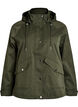 Kurze Fr&uuml;hlingsjacke mit abnehmbarer Kapuze, Gr&uuml;n, Packshot image number 0