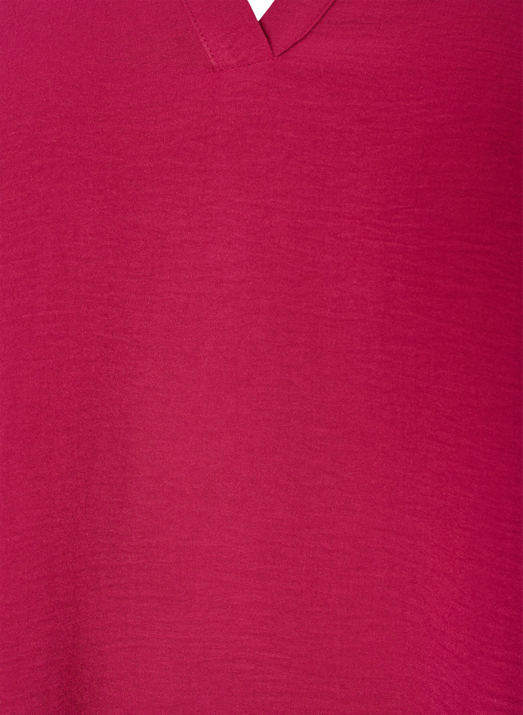 ZizziBluse mit Smockb&uuml;ndchen und V-Ausschnitt, Rot, Packshot image number 2