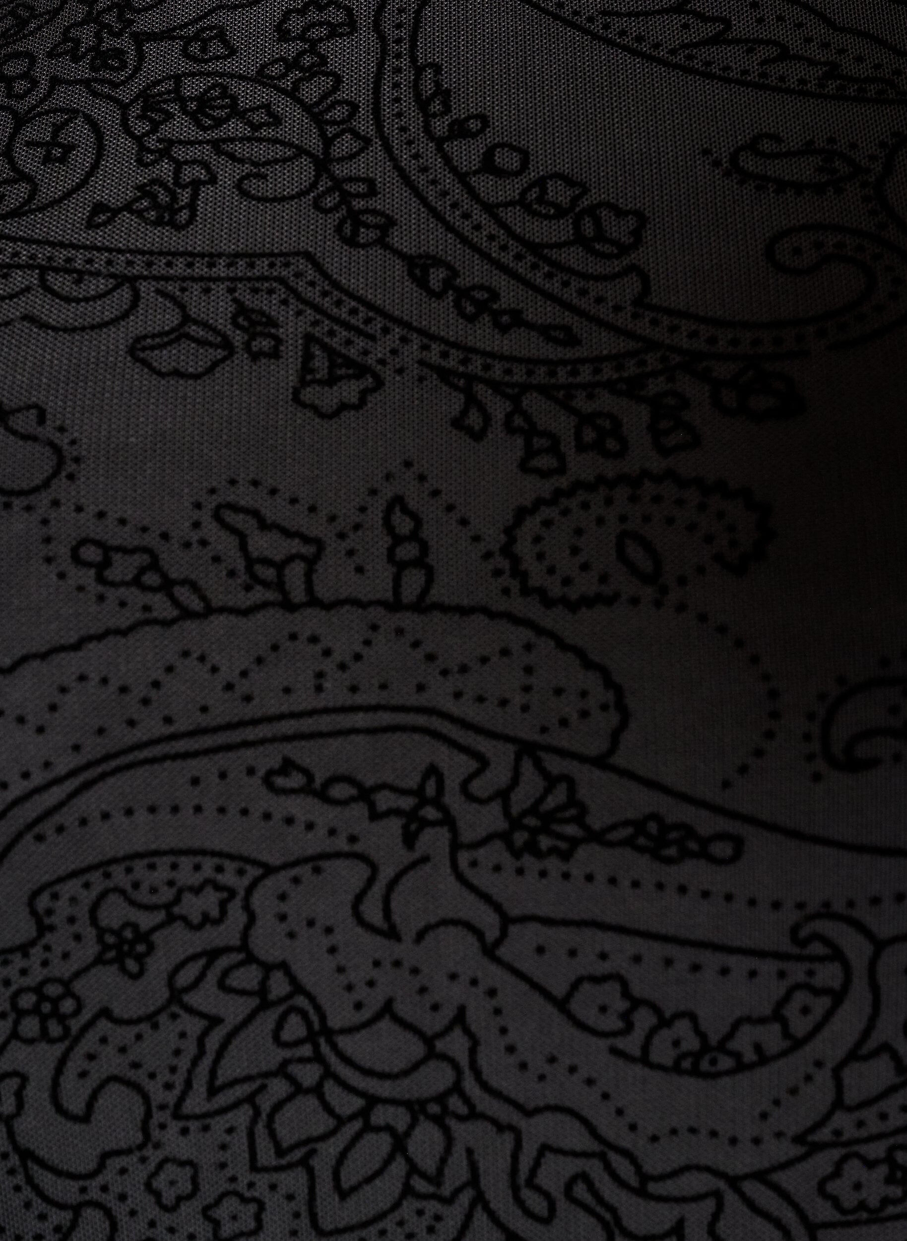 ZizziMesh-Bluse mit Paisley-Print und asymmetrischem Saum, Schwarz, Packshot image number 2