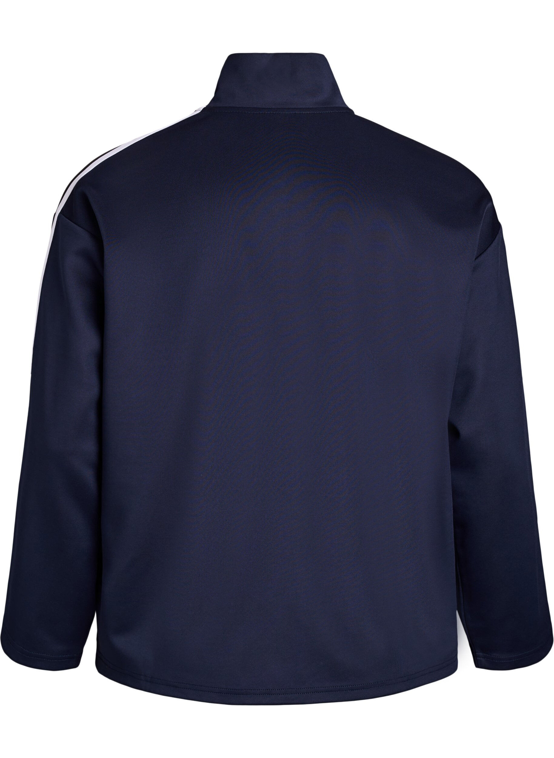 Zizzi Trainingsjacke mit Streifen und Taschen, Blau, Packshot image number 1
