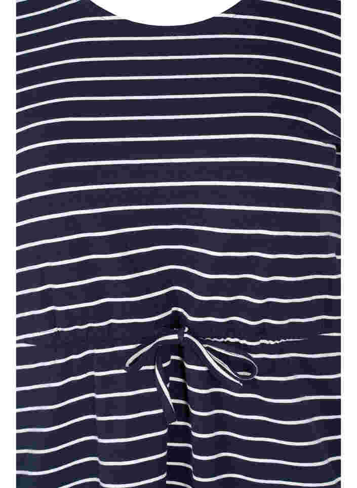 Kurzarm Baumwolltunika mit Streifen, Blue Stripe, Packshot image number 2